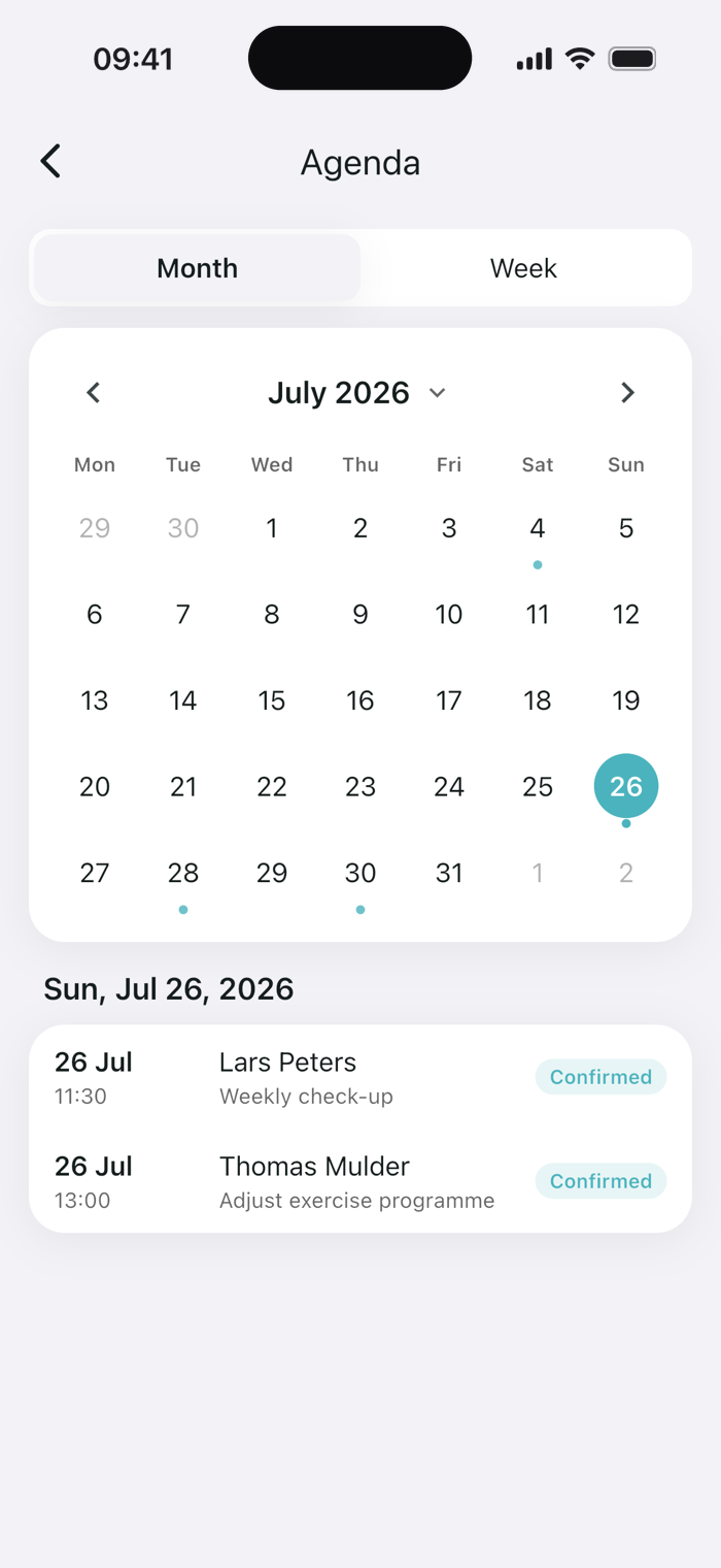 Physinexus app screen