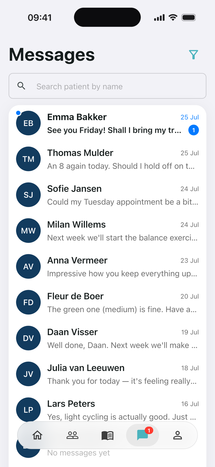Physinexus app screen