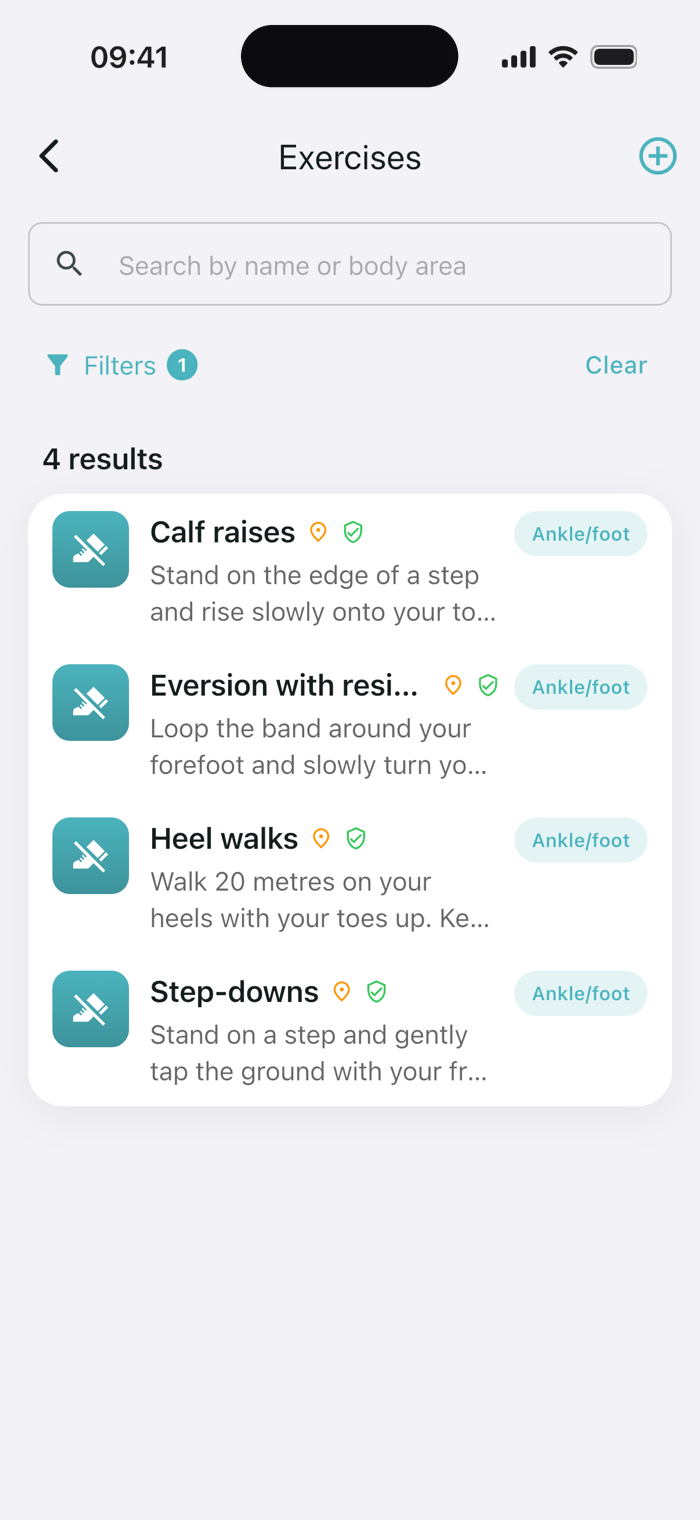 Physinexus app screen