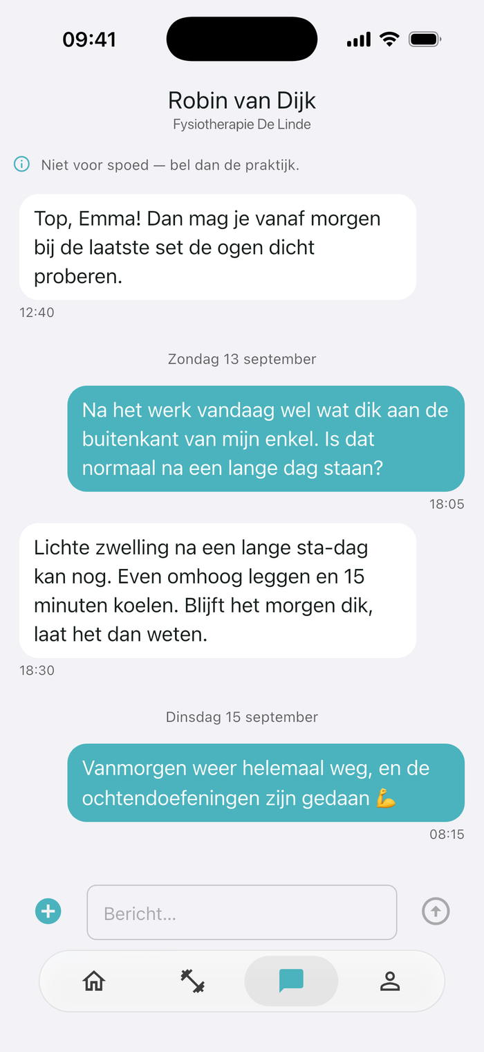 Chatgesprek in de app