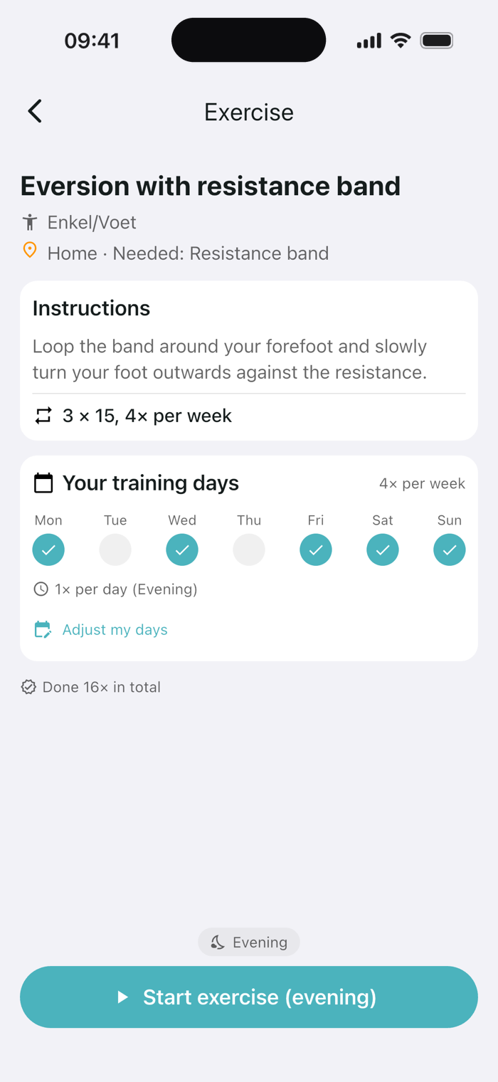 Physinexus app screen