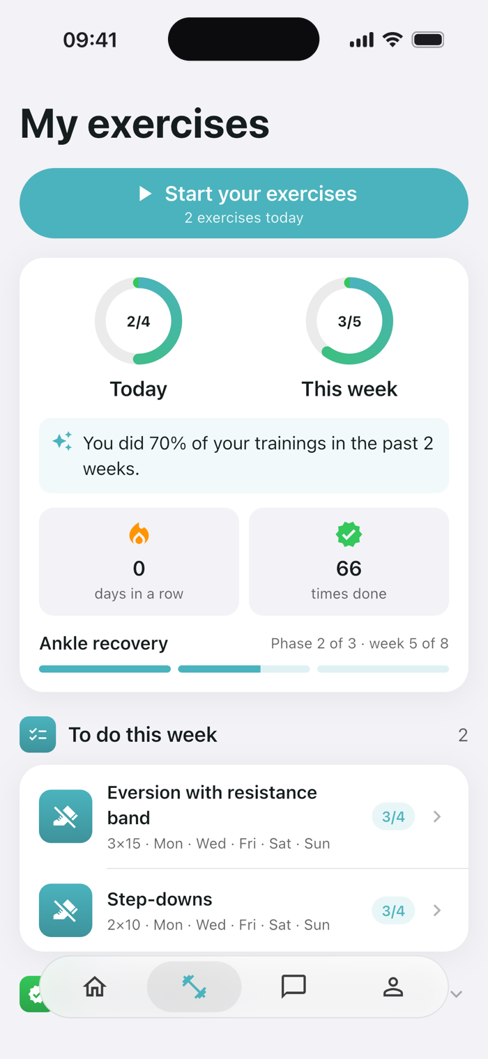 Physinexus app screen